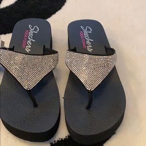 Brand new,bedazzled,Black,sketcher sandals